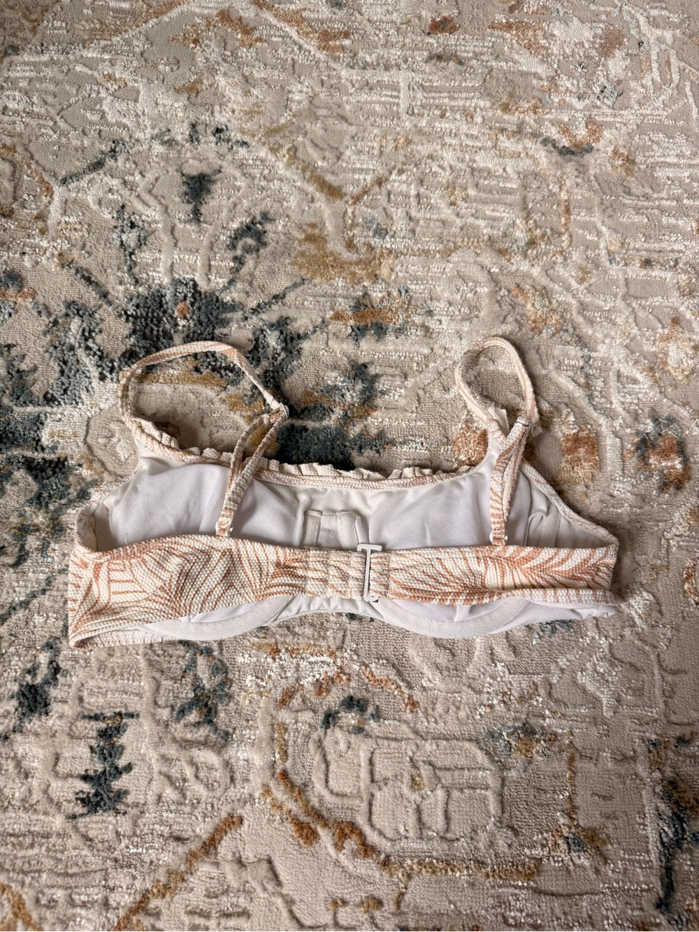 Roxy Cream and Light Peach Striped Bikini Top - Picture 2 of 3
